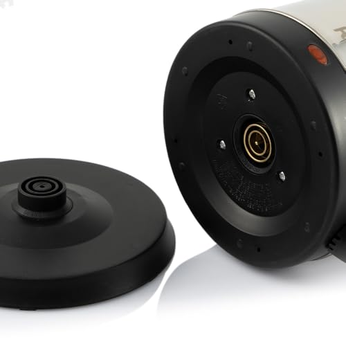 Tetera eléctrica 2.0L acero inoxidable negra y plateada miniatura 6