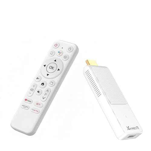 Android TV Stick 14.0, 4K TV Stick Box 2GB RAM 16GB ROM RK3518 CPU, Admite WiFi 6 2.4/5GHz Bluetooth 5.0 HDMI HDR10, Ultra HD Smart TV Stick Incluye Mando a Distancia por Voz Bluetooth 2026 Blanco