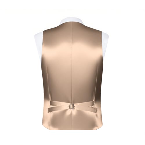 Bakerbear Men's Suit Vest 4PC V-neck Dress Satin Vest for Men Formal Wedding Party Tuxedo Waistcoat Tie Bow Tie Set2