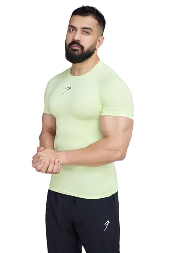 Image of FUAARK Men's Half Sleeve Compression T-Shirt - Athletic Base Layer for Fitness