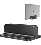 Vertical Laptop Stand Holder, OMOTON Desktop Aluminum Laptop Stand with Adjustable Dock Size, Com...