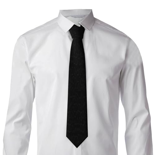 Black & White Retro Shapes Men'S Classic Silk Smooth Tie, Suitable For Pairing With Formal Occasions4