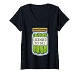 Photo Gallery donna barattolo di sottaceti concesso in licenza a dill funny pickle pun maglietta con collo a v Photo Gallery donna barattolo di sottaceti concesso in licenza a dill funny pickle pun maglietta con collo a v