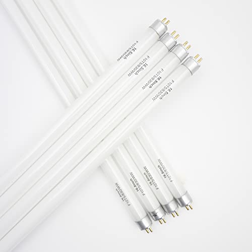 Amgolibi 16 Inches F10T5/830 Light Bulb, T5 10 Watt Warm White 3000K Fluorescent Tube, Jasco F10T5 For Cabinet And Counter Fixture #TOP5