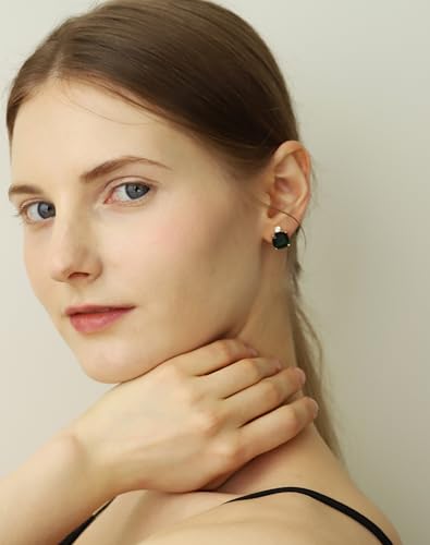 Cushion-Cut Crystal Stud Earrings – 925 Silver Post, Gold-Plated, 9 Colors2