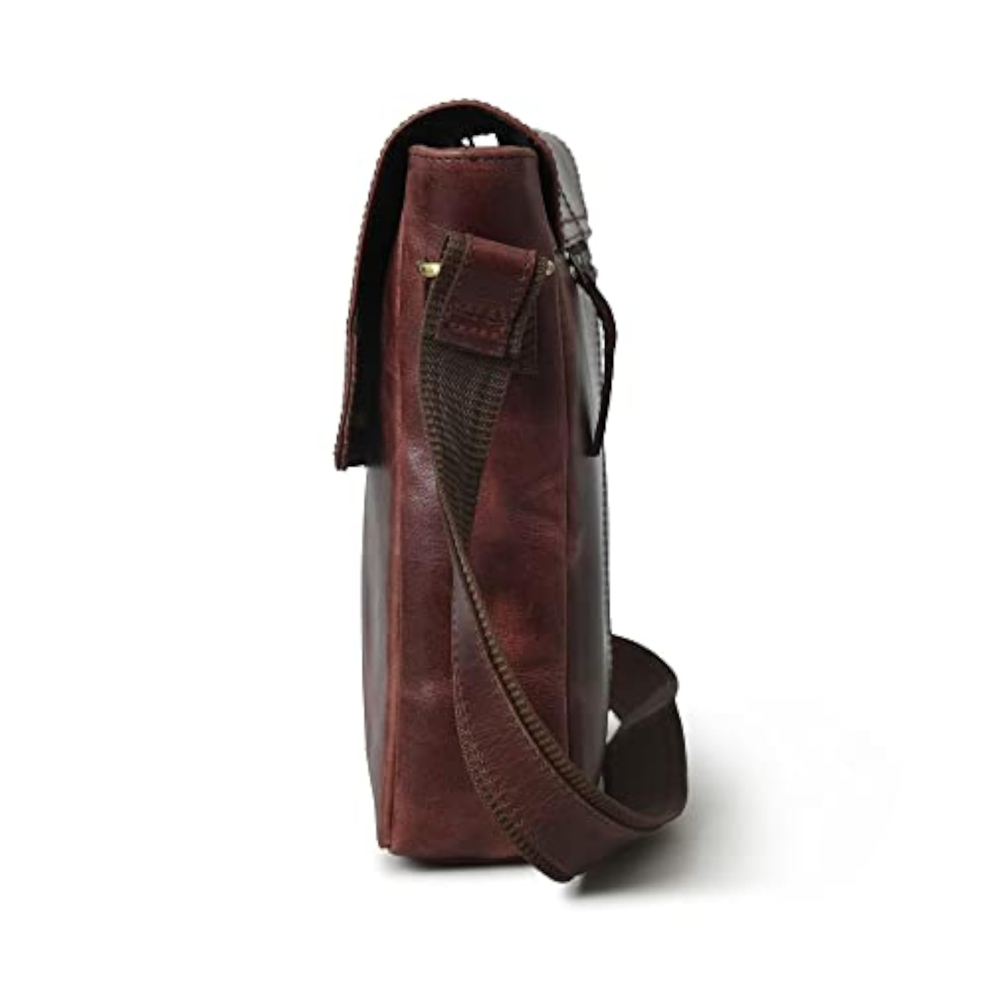 Full Grain Leather Medium Size Cross Body Messenger Bag for Men