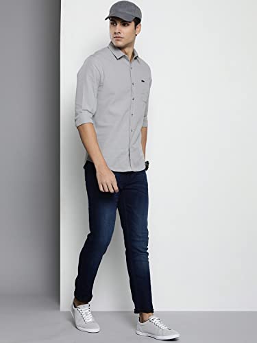 Image of The Indian Garage Co Men Regular Fit Solid Full Sleeves Cutaway Collar Casual Shirt