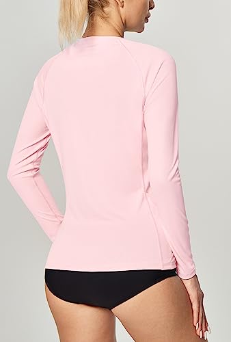Image of IUGA Rash Guard for Women UPF 50+ SPF UV Protection Long Sleeve Workout Tops with Pockets Dry Fit Hiking Swim Shirt