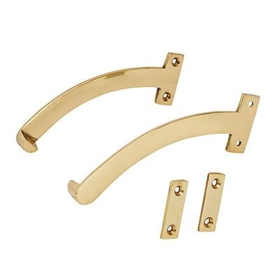 KOOPLES HARDWARE Architectural Quadrant Arm Window Stay Solid Brass Quadrant Stay for Timber Windows & Traditional Polished Finish Secure Ventilation Control (Left Hand, Polished Brass, 150mm)