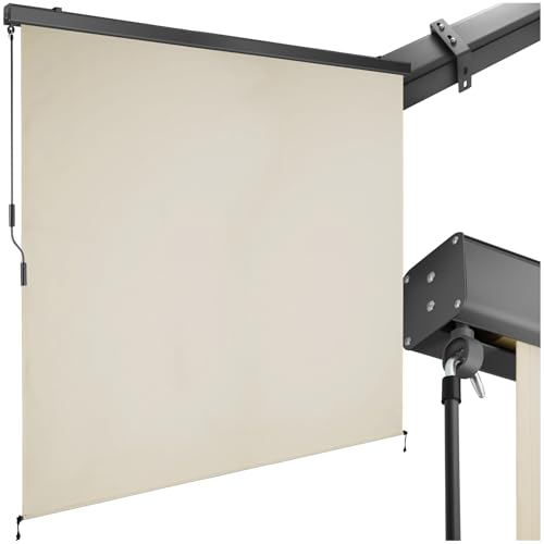 tectake® Store banne Vertical avec Manivelle, Multi-Fonction Store Vertical Enroulable Brise...