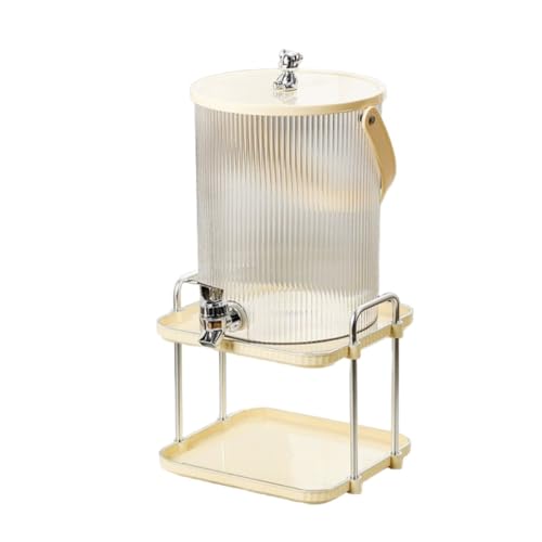 Conutoo家庭用 来客用 おしゃれ 可愛い 大容量 広口 割れにくい お手入れ簡単 アウトドア ジュース お茶 パーティー ドリンクディスペンサー冷蔵庫対応 蛇口付き ピッチャー ジャグ プラスチック製 蓋付き ハンドル付き 業務用 (5.0L,冷水ポ