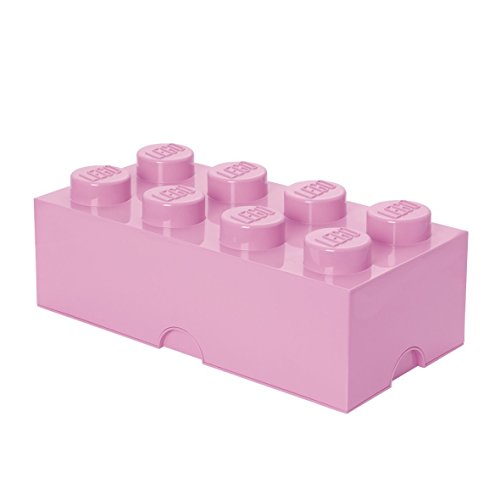 LEGO Aufbewahrungsstein 8 Noppen Stapelbare Aufbewahrungsbox 12 l hellrosa