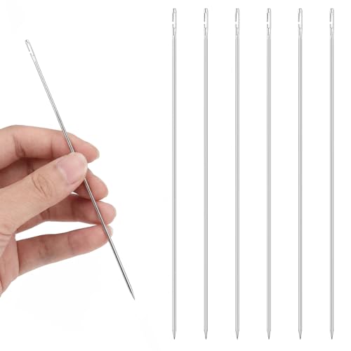 Teyva Daily 6 Pcs Bait Rigging Needles Stainless Steel Fishing Needle Threader for Saltwater...