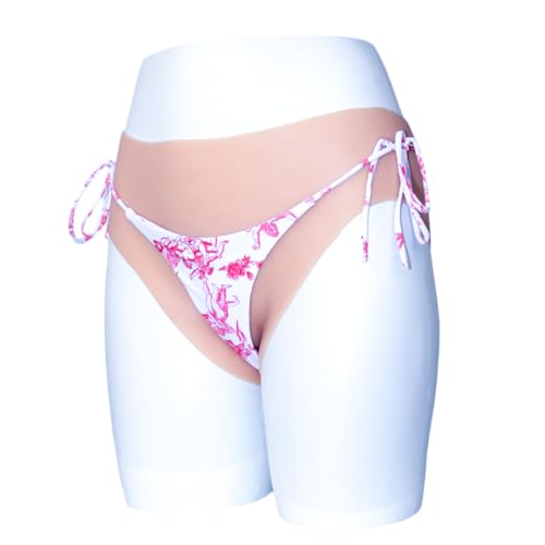 Culotte crossdressing en silicone avec hanches rembourrées et canal texturé