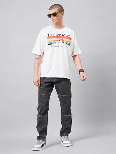 Image of STUDIO NEXX Men's Loose Fit Jeans | Stretchable | Jeans for Men | Contrast Stitch Jeans | Panelled Stitch