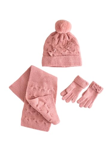 NEXT Niñas Conjunto de gorro, guantes y bufanda estampados Rosa 7 Años-10 Años