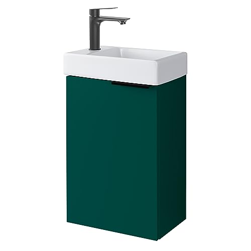 Planetmöbel Waschtisch mit Unterschrank 40 cm Waschbeckenunterschrank, Badmöbel-Set mit Waschbecken für kleine Bäder, Gäste WC, Wald grün Planetmöbel Waschtisch mit Unterschrank 40 cm Waschbeckenunterschrank, Badmöbel-Set mit Waschbecken für kleine Bäder, Gäste WC, Wald grün