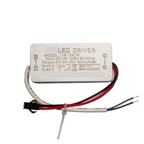 Pilote LED monochrome 24W avec transformateur isolé et connecteur mâle DC pour panneau lumineux