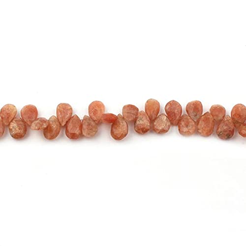 Sunstone Pear Drop Beads perles en pierre de soleil pour fabrication de colliers