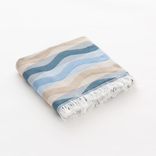 GAMUSI Fouta Pareo - Telo mare leggero a righe 90 x 180 cm,...