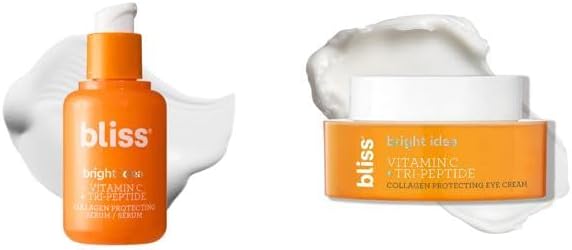 Bliss Bright Idea Vitamin C Serum & Eye Cream Duo - Brightening and Hydrating - Anti-aging Serum, Reduces Fine Lines - Clean, Vegan & Cruelty-Free