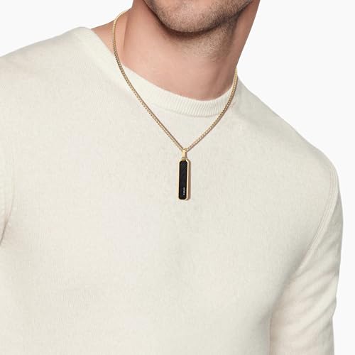 GAVU Tag Necklace for Men, Men’s Stainless Steel Pendant Necklace Black Tag Pendant for Men2