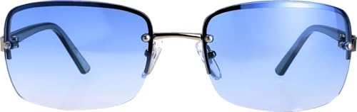 Image of Minimalist Semi-rimless Rectangular Sunglasses for Men Women - Exquisite Packaging