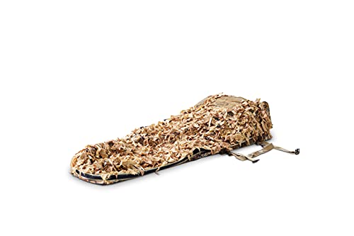 Rig'Em Right Waterfowl Xtreme Low-Profile Ghillie Layout Blind with Prairie Cover with Multi-Layer Padded Backrest, Water-Shedding Cover, Stubble Straps and More (Gore Optifade Marsh)