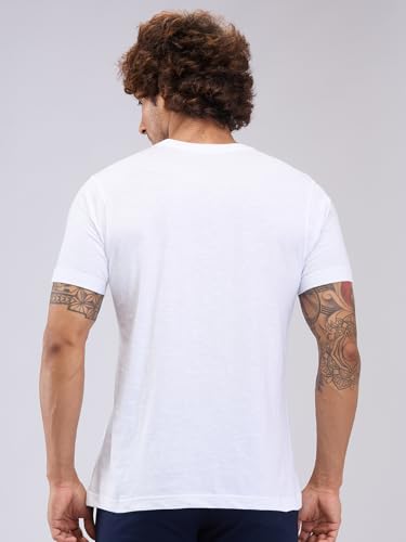 Image of Park Avenue Men Regular Fit Solid Pattern Pure Cotton Round Neck T-Shirt