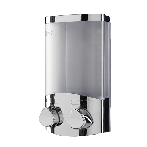 Croydex Wall Mounted Soap Dispenser - Eliminates Shower Clutter, Easy to Refill and Has a Pre-Measured Pump for Your Shower Gel, Shampoo and Conditioner, Mount On Corner or Flat Wall (Chrome, 2x320ml) - Cosy Home Interiors Croydex Wall Mounted Soap Dispenser - Eliminates Shower Clutter, Easy to Refill and Has a Pre-Measured Pump for Your Shower Gel, Shampoo and Conditioner, Mount On Corner or Flat Wall (Chrome, 2x320ml)