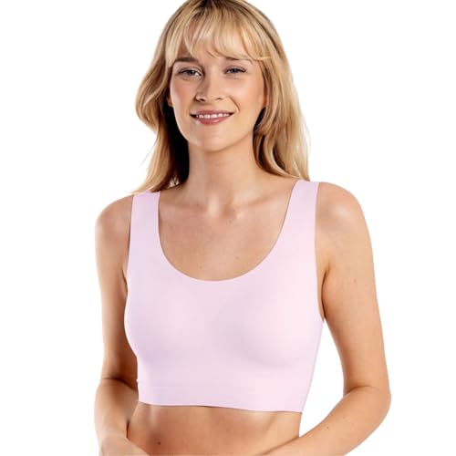Image of Floatley to The T-Shirt Scoop Neck Bra for Women, Silky Comfort Wirefree Seamless Grip Band Pullover Bra with Removable Pads