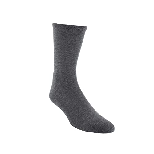 Image of Perri's Women's Socks- The Next Generation of Wellness comfort Socks- Comfort Cushion Sole Crew- 035 Charcoal Htr- One Size (WGA107-035-O-W)