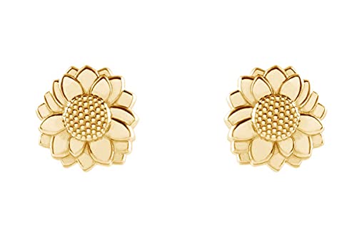 AFFY 14K Gold Plated 925 Sterling Silver Plain Minimalist dainty Stud Earrings Jewelry For Her Women Birthday Gift2