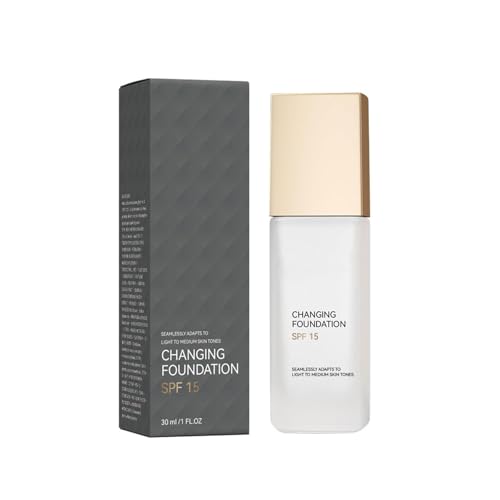Fundación mágica de cambio de color, corrector de cubierta natural, hidratación y poro de poros, de poros borrosos e incluso tono de piel, adecuado para todos los tipos de piel (1Pcs)