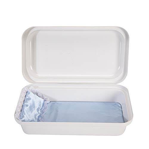 Pet Memory Shop Pet Casket - Classical Pet Loss Coffin, Choose from 3 Colors & Styles, Pet Memorial Box, for Dogs, Cats, and Animals, Perfect as Pet Loss Gift (Medium, White/Blue)