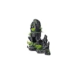 Large Fish Tank Decorations - Mountain View Aquarium Ornament with Tree House Cave Bridge,Resin, 10.24x9.45x5.12 inches, C - Image 5