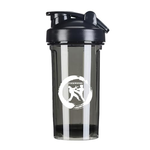 Karate 1 18 Ounce Shaker Bottle Drink Mixer Leak-proof Pre Workout Protein Shakes Meal Replacement Shakes Bottles 500ML/18 Oz Black&-1