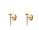 BOKT Mid Centry Bedroom Sconces Modern Wall Lighting Golden Wall Sconce Lighting Fixtures Set of...