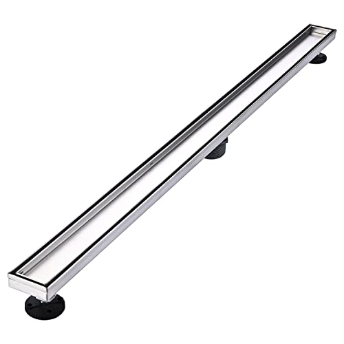 AVSIILE Linear Shower Floor Drain, 36 Inch Brushed Nickel 304 Stainless Steel Bathroom Drains Kit...