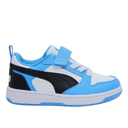 Puma Unisex Kinder Rebound V6 Lo Ac+ Ps Sneaker, Team Hellblau Puma Schwarz Puma Weiß, 30 EU – Ansicht 2