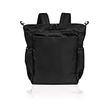 LASIEM(ラシエム) 【トートバッグにもなる2way】 マザーズバッグ マザーズリュック マザーズ バッグ ママリュック 大容量 背面ポケット 撥水 軽量 ストラップ付き ブラック