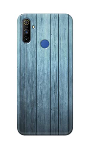 Image of Printed Hard Back Cover Case for Realme Narzo 10A | Realme Narzo 20A Back Cover (Wooden Blue) -1302