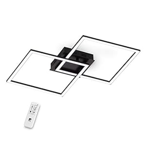 EGLO LED plafondlamp PALMAVES 1, 2-lamps van aluminium, staal, kunststof, zwart, wit, met afstandsbediening, lichtkleur warm wit – koud wit, nachtverlichting, dimbaar