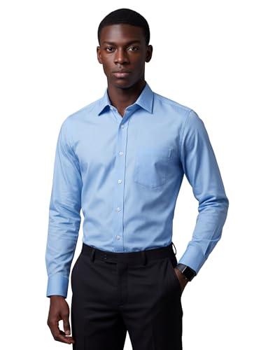 Image of INKAST Men's Cotton Blend Plain Formal Shirt | Full Sleeves Solid Shirts| Straight Regular Fit | Office and Regular Wear