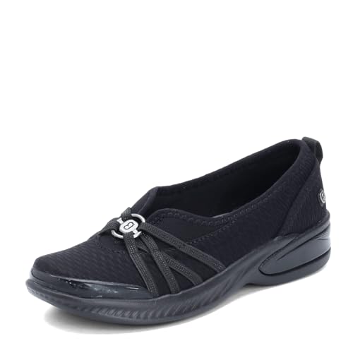 LifeStride BZees Womens Niche Slip-On Comfort Ballet Flat, Black, 10 Wide US