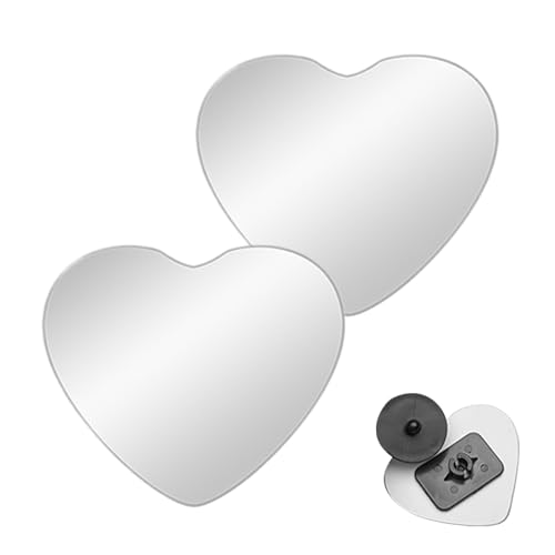 Rrlihjgu Toter-Winkel-Spiegel für Auto, Weitwinkel, abnehmbar, konvex, Zubehör selbstklebend in Herzform