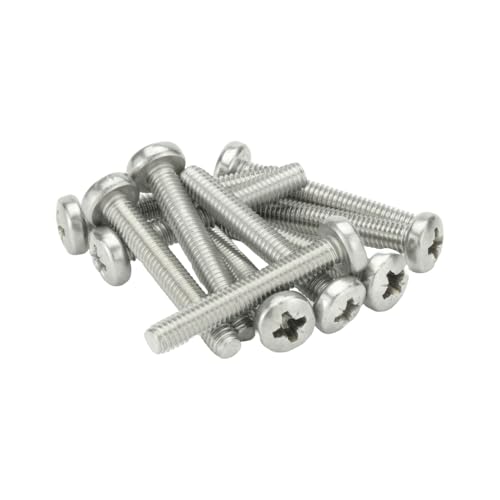 M5 (5mm x 40mm) Pozi Pan Head Machine Screws - BZP Steel (Pack of 20)