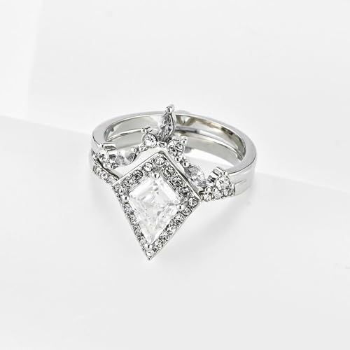 Women's Wedding Ring Sets 1.5CT Trapezoid AAA CZ White Gold Plated 2pcs Ring4