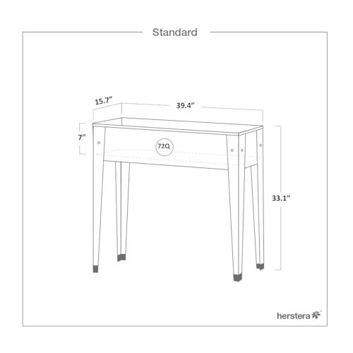 Image of herstera Elevated Raised Garden Bed Kit - Galvanized Steel Rectangular Planter Box with Drainage Hole for Outdoor Patio, Porch & Backyard Gardening, Dark Green