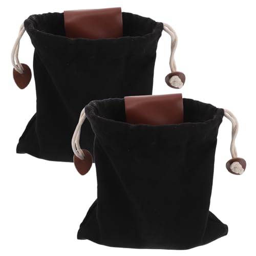 YARNOW 2 Piezas bolsa para recoger frutas accesorios de camping bolsa de almacenamiento bolsa de recolección bolsa plegable pequeña bolsa de cinturón bolsa de lona multiusos PU Black